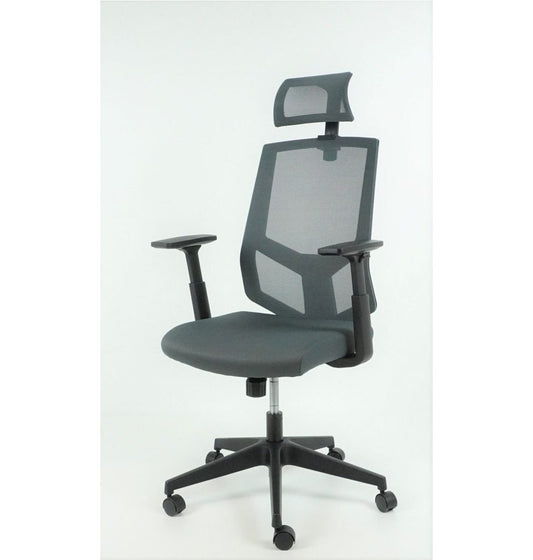 Bürodrehstuhl BB HLC-1500F-1 / Sitz grau, Netzrücken grau